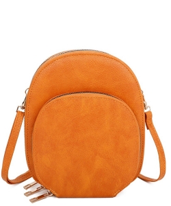 Fashion Oval Shape Crossbody Bag BL004 MUSTARD